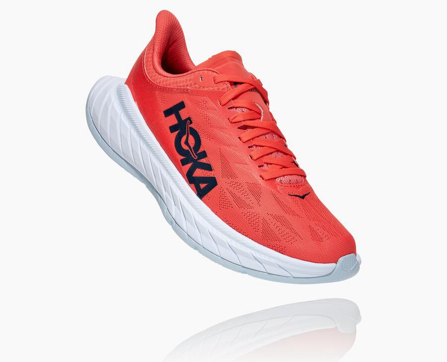 Tenis Hoka One One Feminino Vermelhas/Branco - Carbon X 2 - 715-YZIVWN